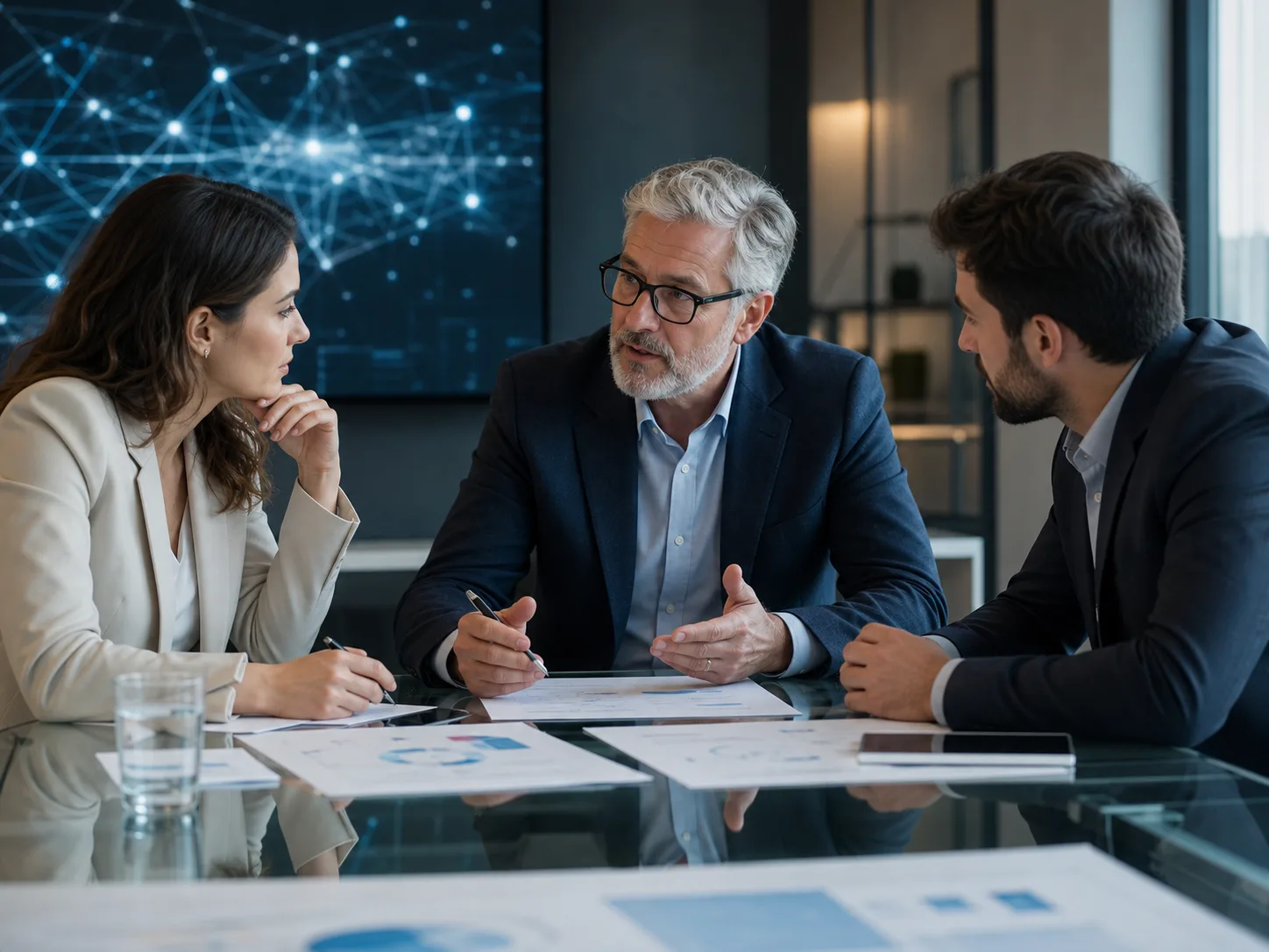 AI advisor consulting with business leaders